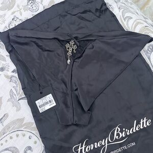 Honey Birdette Black Satin Thong Miss Soo